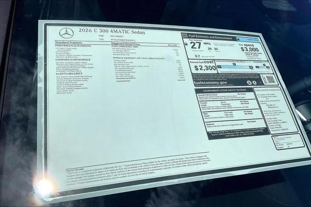 2026 Mercedes-Benz C-CLASS C 300 C 300