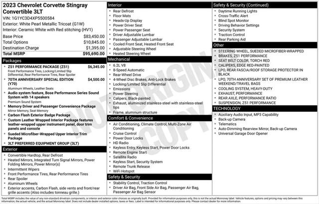 2023 Chevrolet Corvette Stingray RWD Convertible 3LT