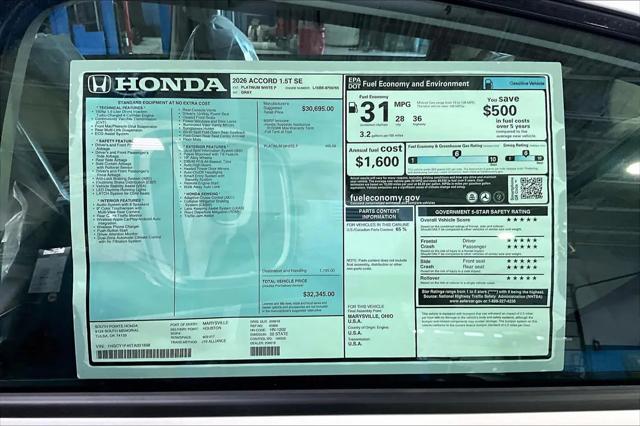 2026 Honda Accord Sedan SE