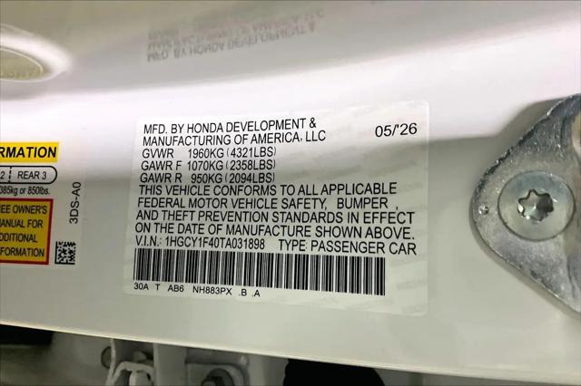 2026 Honda Accord Sedan SE