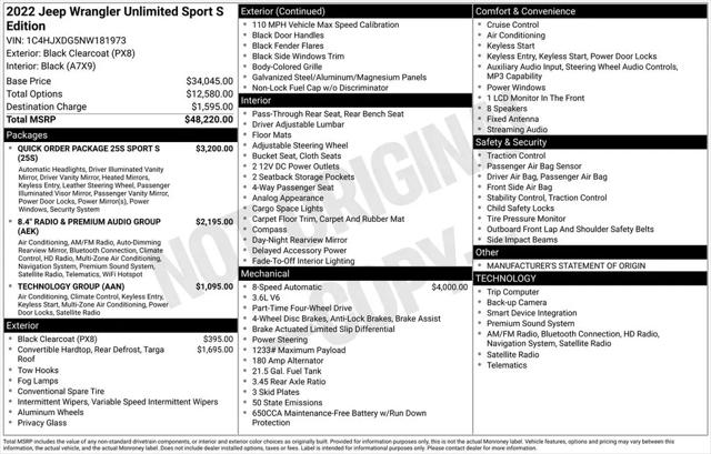 2022 Jeep Wrangler Unlimited Sport S 4x4