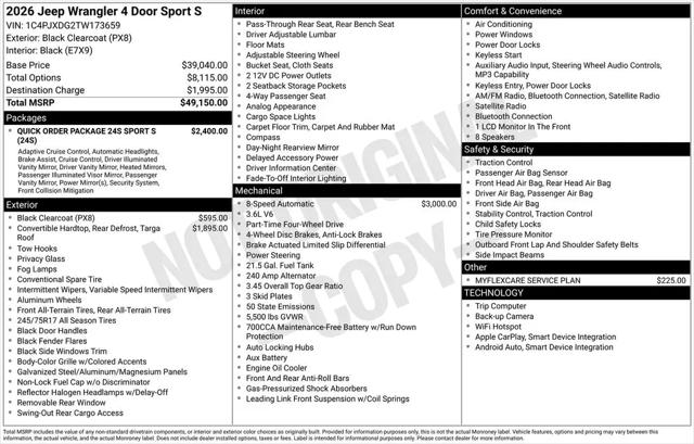 2026 Jeep Wrangler Sport S