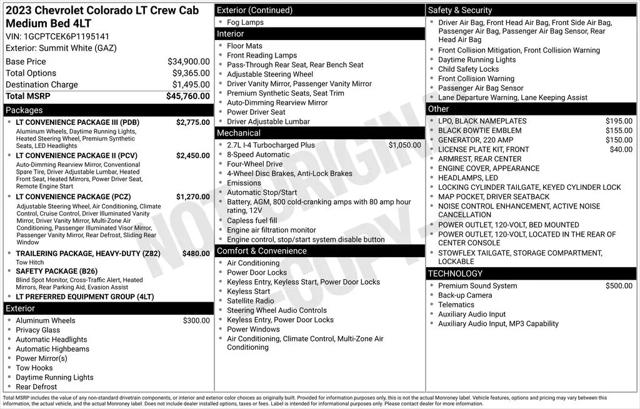 2023 Chevrolet Colorado 4WD Crew Cab Short Box LT