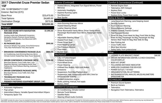 2017 Chevrolet Cruze Premier Auto