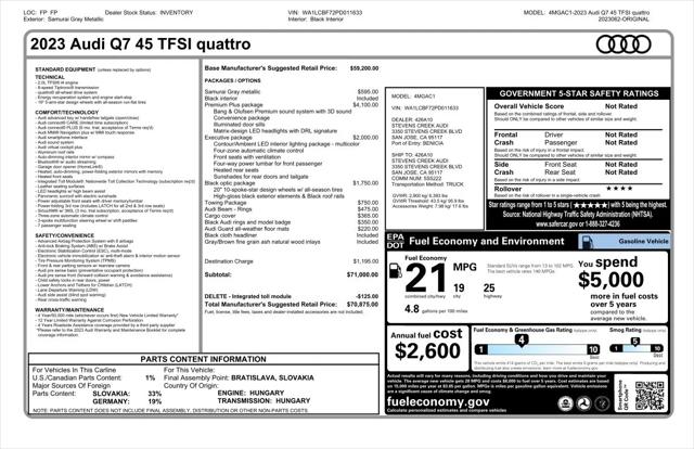 2023 Audi Q7 Premium Plus 45 TFSI quattro Tiptronic