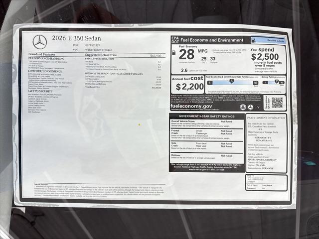 2026 Mercedes-Benz E 350 E 350