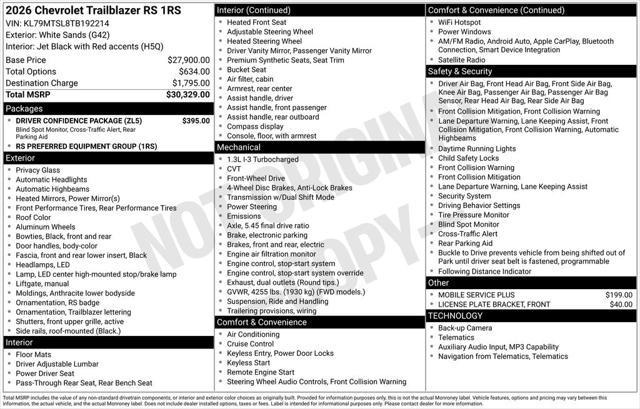 2026 Chevrolet TrailBlazer FWD RS