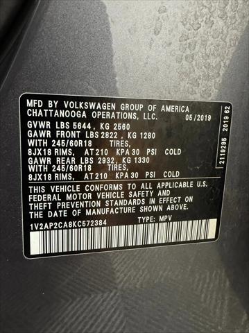 2019 Volkswagen Atlas 2.0T S