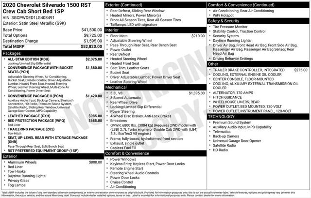 2020 Chevrolet Silverado 1500 2WD Crew Cab Short Bed RST