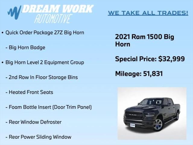 2021 Ram 1500 Big Horn Crew Cab 4x4 5'7" Box