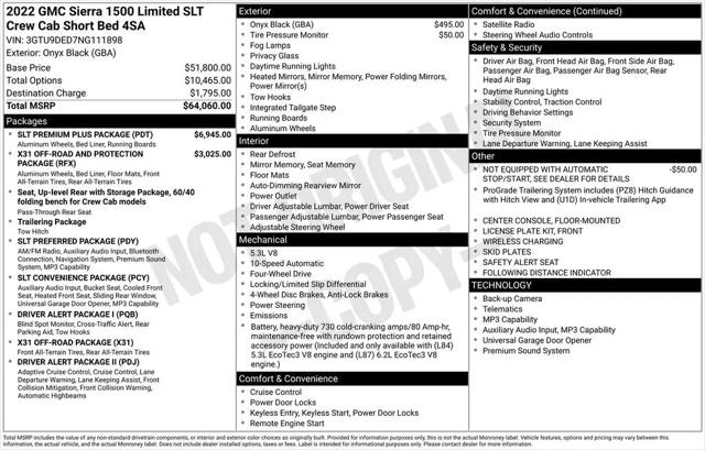 2022 GMC Sierra 1500 Limited 4WD Crew Cab Short Box SLT