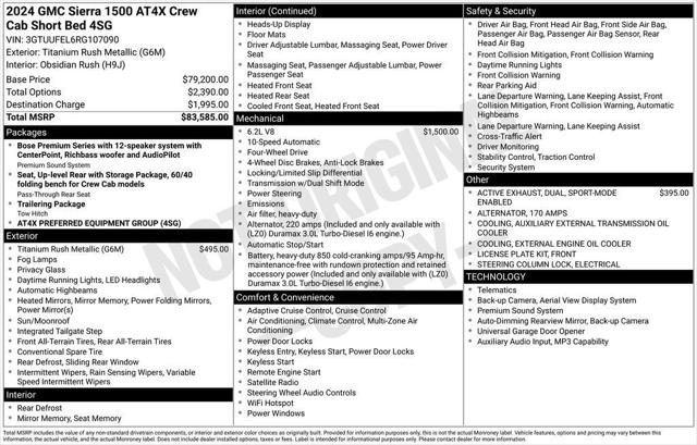 2024 GMC Sierra 1500 4WD Crew Cab Short Box AT4X