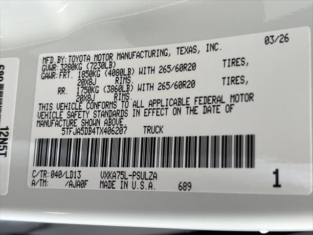2026 Toyota Tundra Limited CrewMax 5.5' Bed