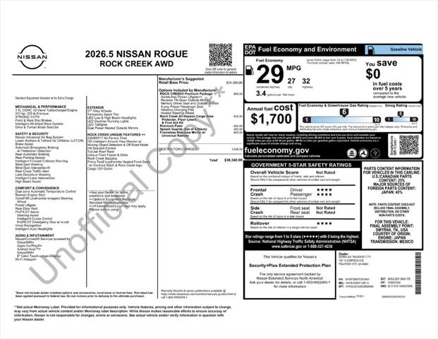 2026 Nissan Rogue Rock Creek