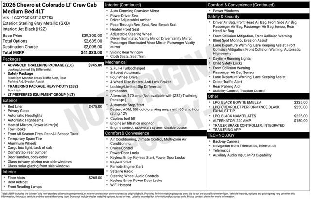2026 Chevrolet Colorado LT, 4WD