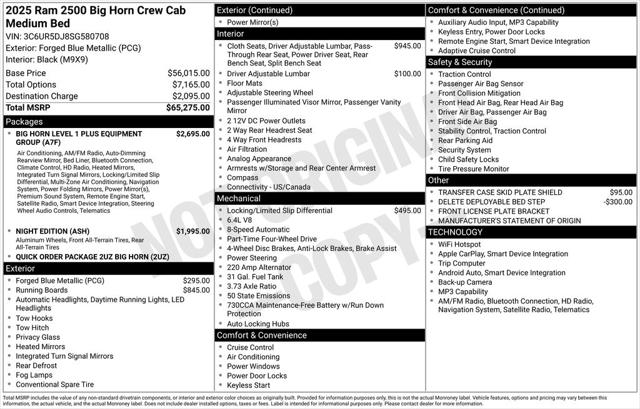 2025 Ram 2500 Big Horn Crew Cab 4x4 6'4" Box
