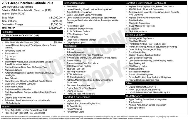 2021 Jeep Cherokee Latitude Plus 4x4