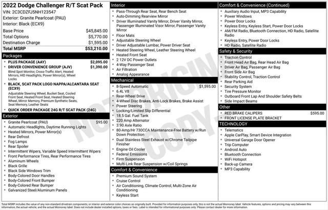 2022 Dodge Challenger R/T Scat Pack 2022 Dodge Challenger R/T Scat Pack
