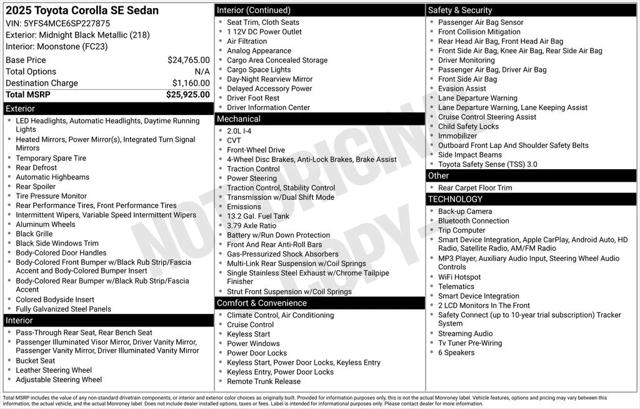 2025 Toyota Corolla SE 2025 Toyota Corolla SE