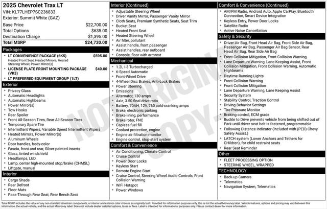 2025 Chevrolet Trax FWD LT