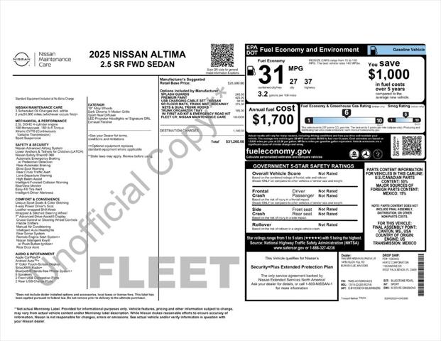 2025 Nissan Altima SR FWD 2025 Nissan Altima SR FWD