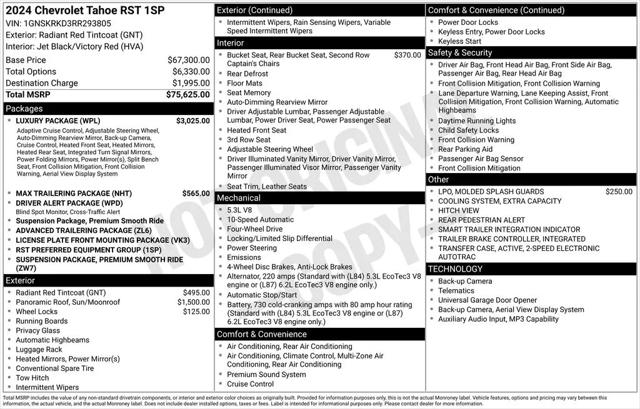2024 Chevrolet Tahoe 4WD RST