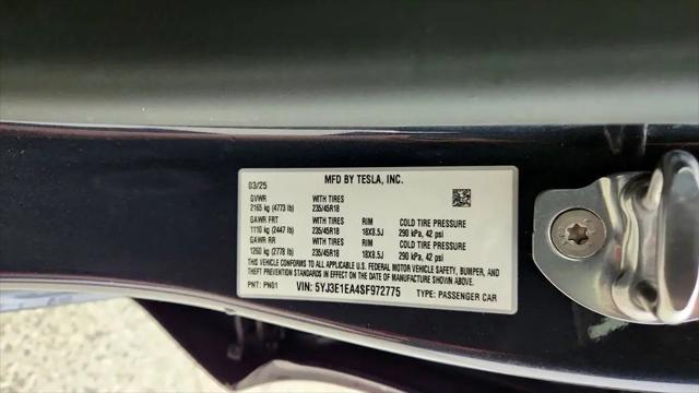2025 Tesla Model 3 Long Range Rear-Wheel Drive