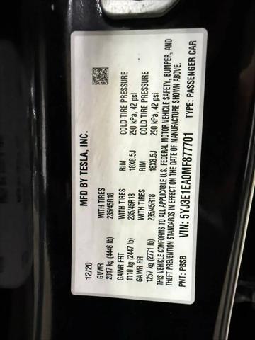 2021 Tesla Model 3 Standard Range Plus Rear-Wheel Drive