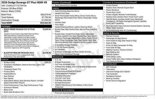 2026 Dodge Durango DURANGO GT PLUS AWD HEMI V8