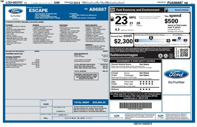 2015 Ford Escape Titanium 2015 Ford Escape Titanium