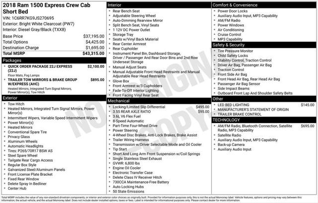 2018 RAM 1500 Express Crew Cab 4x4 57 Box