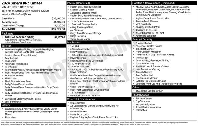 2024 Subaru BRZ Limited