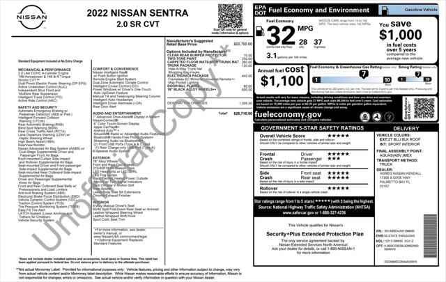 2022 Nissan Sentra SR Xtronic CVT