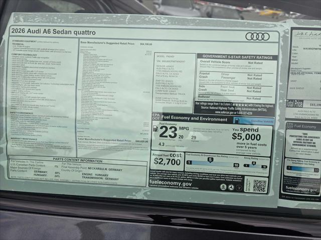 2026 Audi A6 Prestige quattro S tronic
