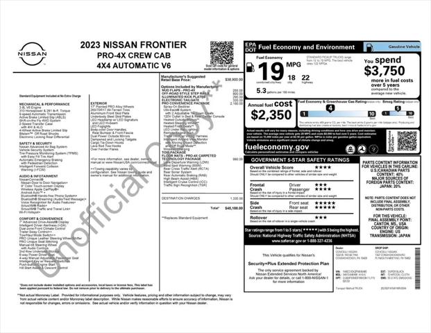 2023 Nissan Frontier Crew Cab PRO-4X 4x4