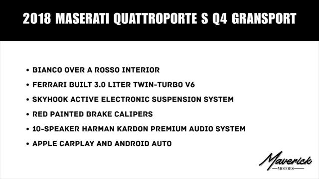 2018 Maserati Quattroporte S Q4 GranSport