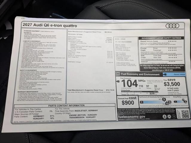 2027 Audi Q6 e-tron Premium quattro