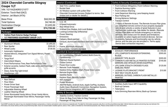 2024 Chevrolet Corvette Stingray RWD Coupe 1LT