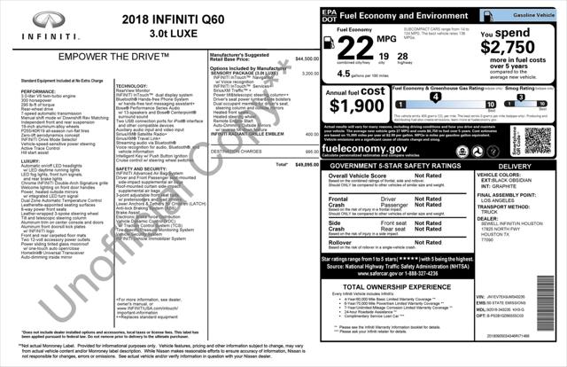 2018 INFINITI Q60 3.0t LUXE