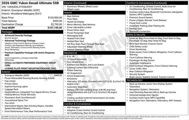 2026 GMC Yukon 4WD Denali Ultimate
