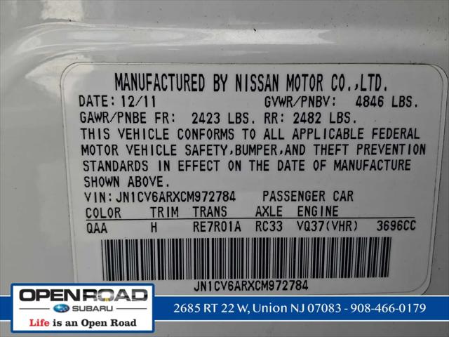 2012 INFINITI G37 G37x