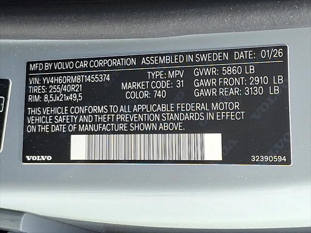 2026 Volvo XC60 Plug-In Hybrid Ultra, T8 AWD Electric/Gasoline, Dark
