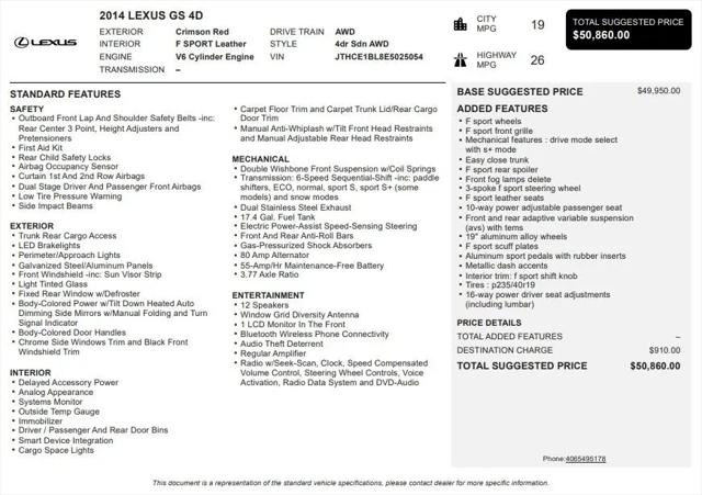 2014 Lexus GS 350 GS 350
