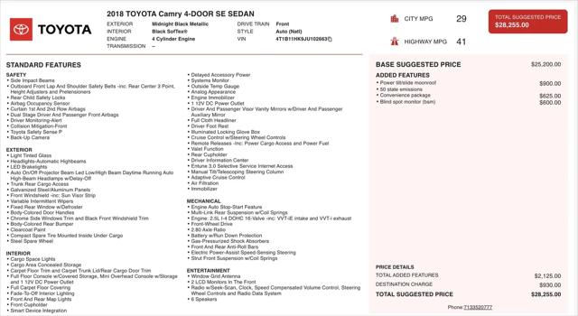 2018 Toyota Camry SE