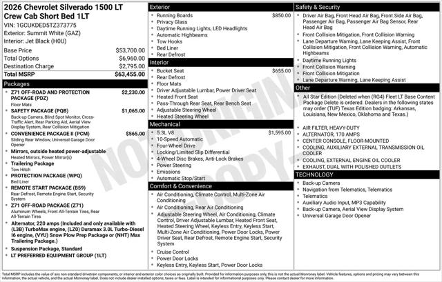 2026 Chevrolet Silverado 1500 4WD Crew Cab Standard Bed LT