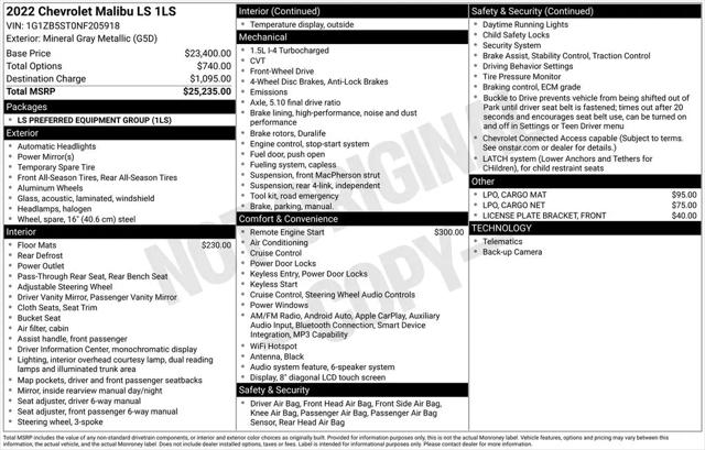 2022 Chevrolet Malibu FWD LS