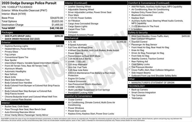 2020 Dodge Durango Pursuit AWD
