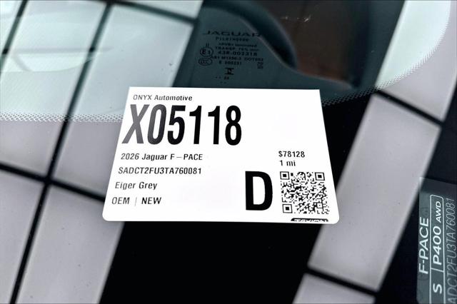 2026 Jaguar F-PACE R-Dynamic S P400 AWD Automatic