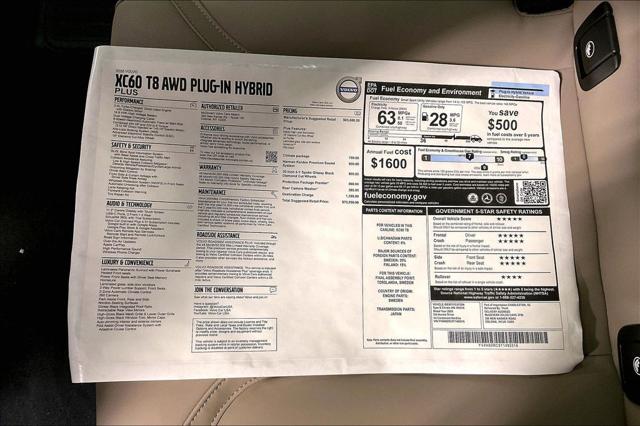 2026 Volvo XC60 Plug-In Hybrid Plus, T8 AWD Electric/Gasoline, Dark