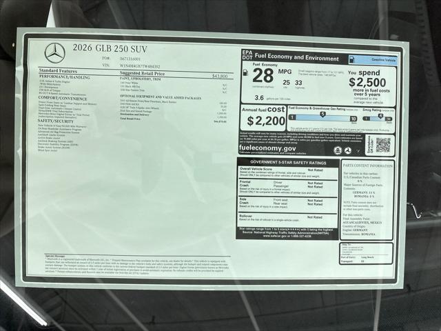 2026 Mercedes-Benz GLB GLB 250